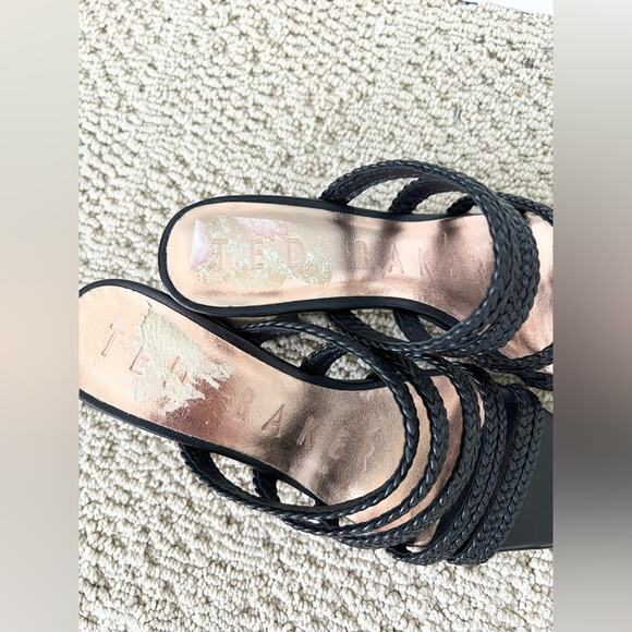 Ted Baker NWOB emmalii emaila braided strap block heeled sandals new leather 7 - Picture 4 of 7